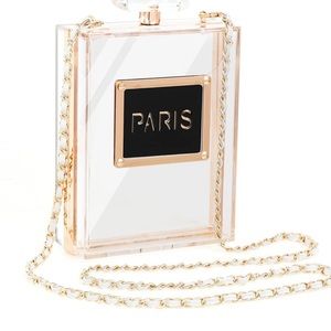Acrylic Paris Perfume Shaped Bag Purses Evening Bags Vintage Banquet Handbag